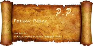 Petkov Péter névjegykártya